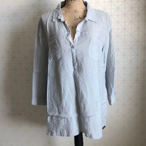 Westbound XL ice blue ruffled top